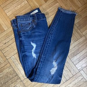 Connie ankle skinny medium wash distress jeans. Size 2 with great stretch.